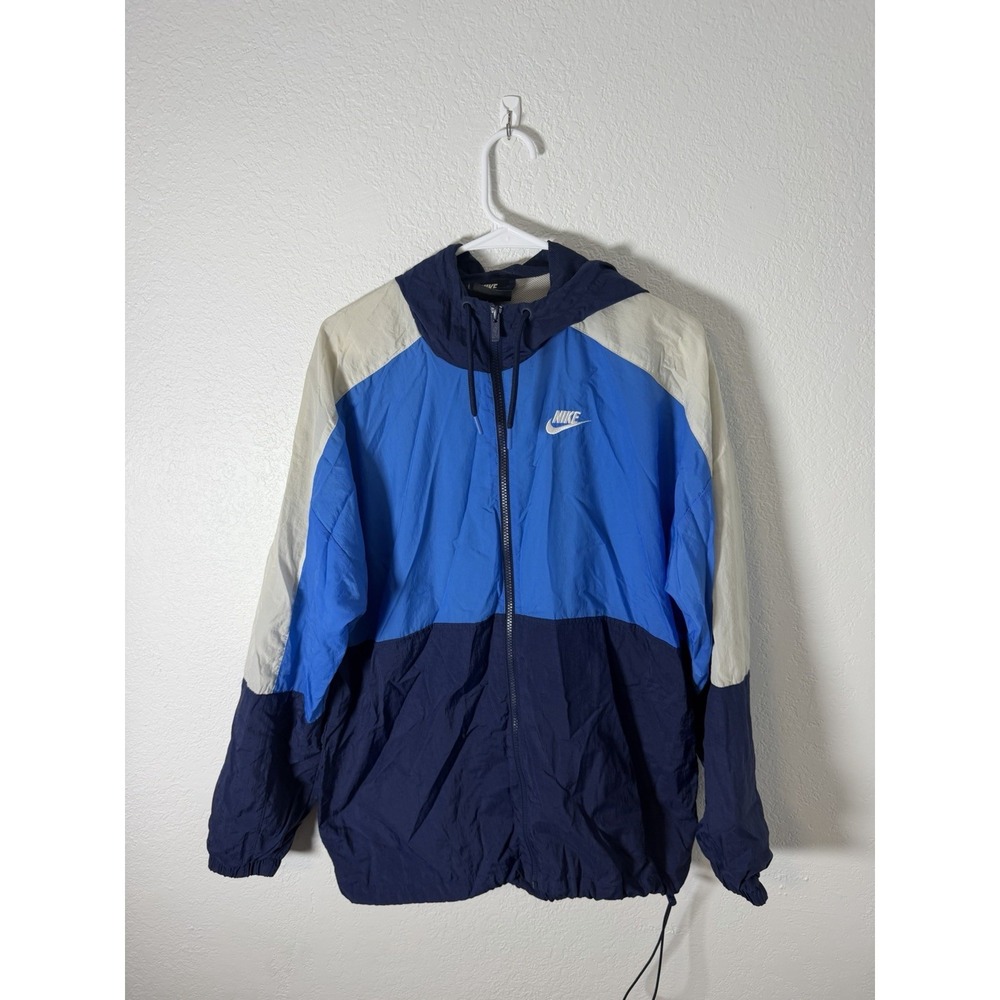 Nike Windrunner Jacket Mens M Blue Navy Hooded Full Zip Windbreaker CJ4560-480